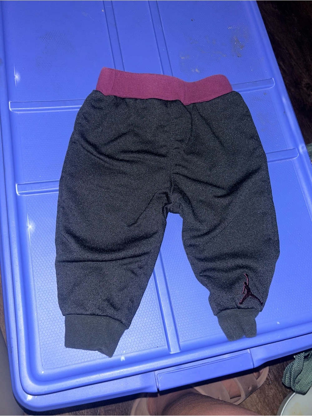 🍄3 for $10🍄 Jordan Toddler Black Joggers with Maroon Waistband